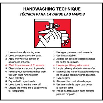 Handwashing Technique Label – 5/Pkg - Handwashing Technique Label – 5/Pkg