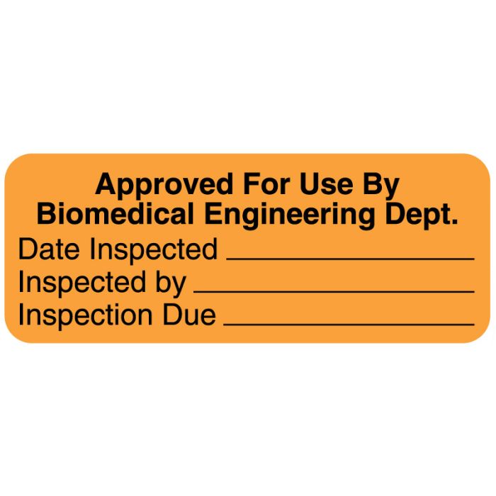 Approved For Use Biomedical, Equipment Inspection Label, 2-1/4