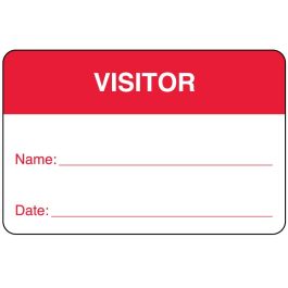 Visitor Badge - Red - 2-3/4X1-3/4 | United Ad Label